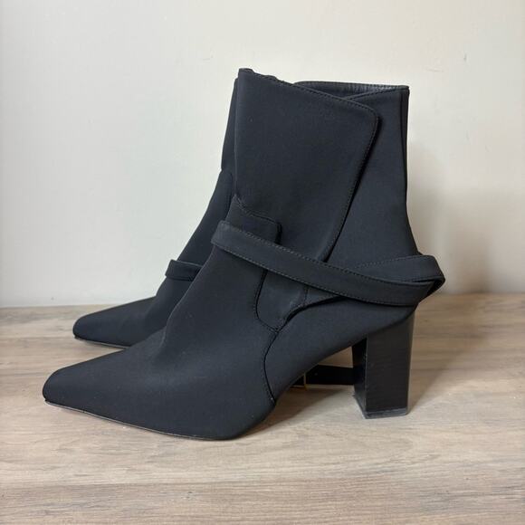 Good American Rare The Bombshell Black Ankle Heeled Boots Size 10 - Picture 4 of 7